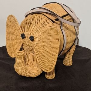Kate Spade elephant wicker handbag